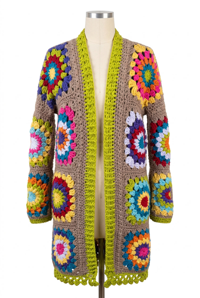 Custom One of a Kind Boho Sunburst Granny Sweater – Fabulous Empty Nest